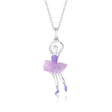 Ballet Dancer Pendant Necklace in Sterling Silver and Enamel