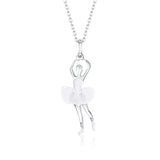 Ballet Dancer Pendant Necklace in Sterling Silver and Enamel