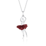 Ballet Dancer Pendant Necklace in Sterling Silver and Enamel