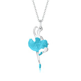 Ballet Dancer Pendant Necklace in Sterling Silver and Enamel