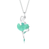 Ballet Dancer Pendant Necklace in Sterling Silver and Enamel