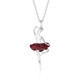 Ballet Dancer Pendant Necklace in Sterling Silver and Enamel