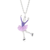 UNICORNJ Childrens Sterling Silver Girl Dancer Skater Necklace Pendant with Enamel 16"