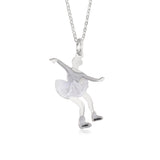 UNICORNJ Childrens Sterling Silver Girl Dancer Skater Necklace Pendant with Enamel 16"