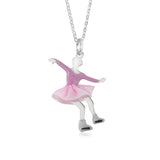 UNICORNJ Childrens Sterling Silver Girl Dancer Skater Necklace Pendant with Enamel 16"