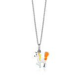 UNICORNJ Sterling Silver 925 Unicorn Pendant Necklace with Color Enamel on Chain 16"