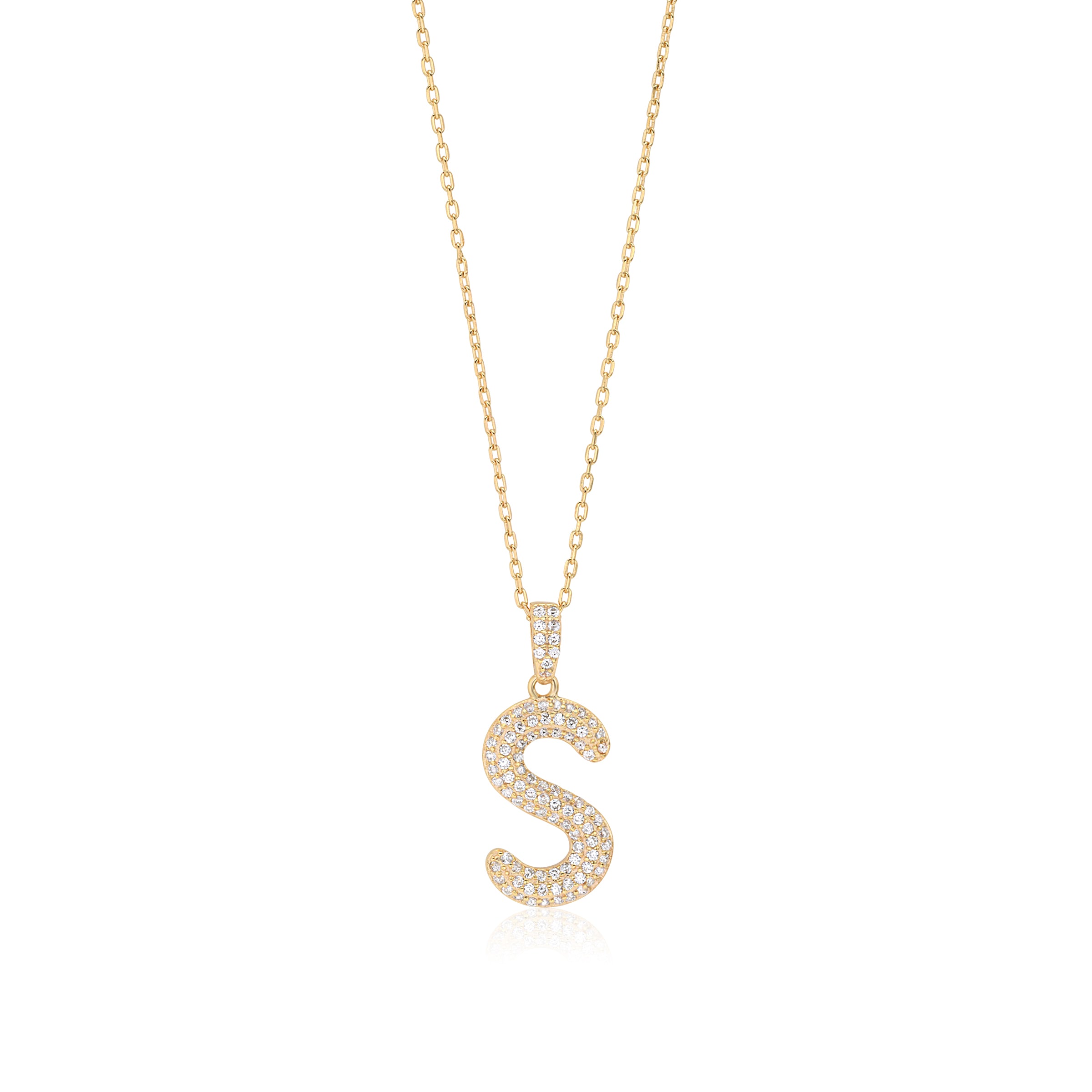 Initial Necklace in Gold-Plated Sterling Silver