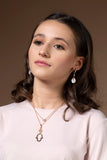 UNICORNJ Sterling Silver Rose and Yellow Gold Plated Polished Bezel Set Round Simulated Diamond Solitaire 6mm Necklace