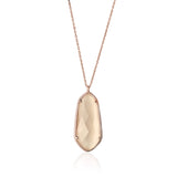 UNICORNJ Sterling Silver Rose Gold Plated Kite Shape Necklace Pendant with Synthetic Stone Italy 18"