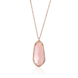 UNICORNJ Sterling Silver Rose Gold Plated Kite Shape Necklace Pendant with Synthetic Stone Italy 18"