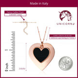 Sterling Silver Large Layered Double Heart Pendant Necklace Rose Gold Plated 28"