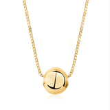 Floating Ball Pendant Necklace 14K Yellow Gold Polished Shiny on Box Chain Italy UNICORNJ 16"