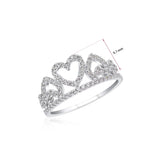 UNICORNJ 14K White Gold Heart Tiara Ring with CZ's Italy