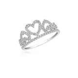 UNICORNJ 14K White Gold Heart Tiara Ring with CZ's Italy