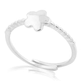 Adjustable Flower Ring in Sterling Silver
