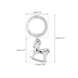 Sterling Silver 925 Baby Rattle Rocking Horse Mother of Pearl Ring Keepsake